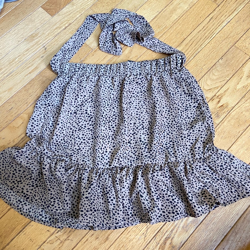 Shein Cheetah Print Tie Skirt Size: M